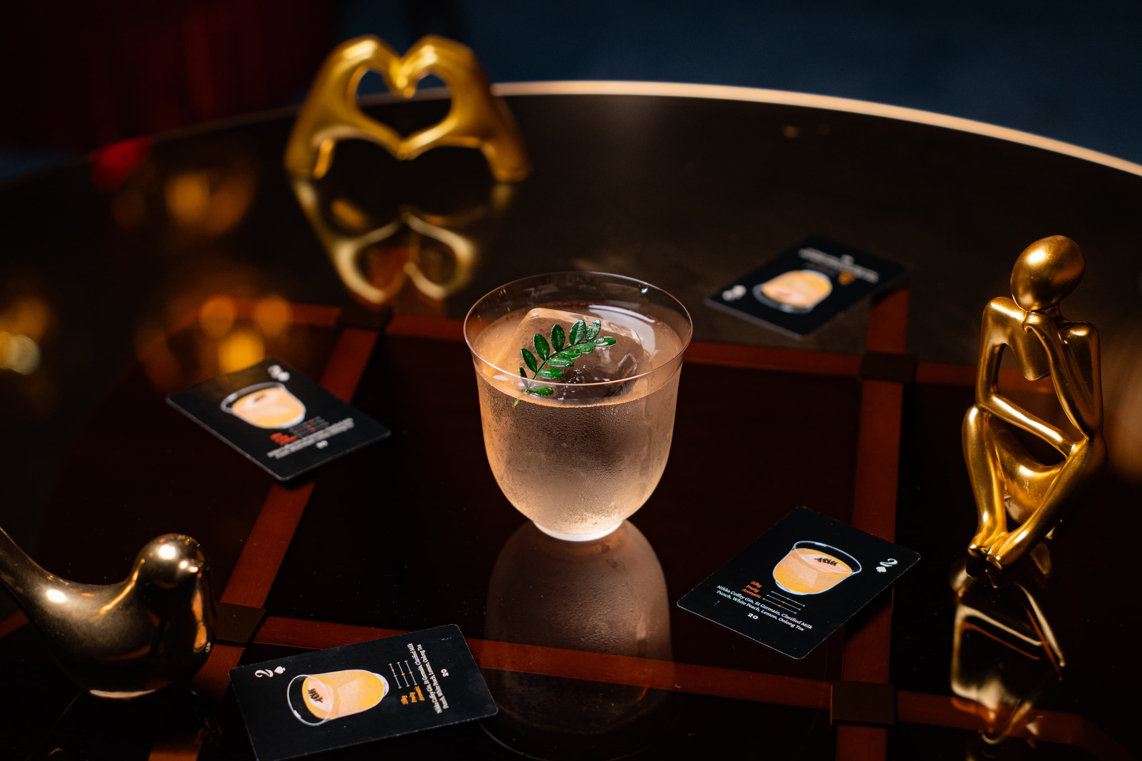 Crystal Peach Oolong clarified highball at RokuNana NYC