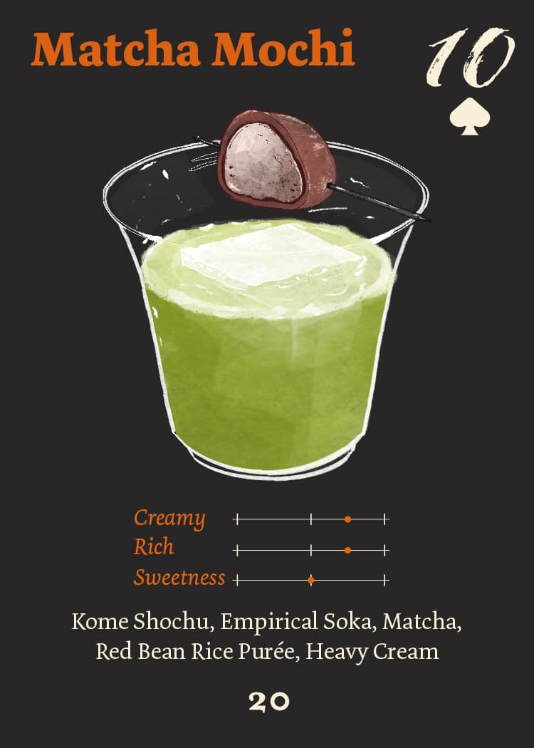 Matcha Mochi shochu with red bean cream — 10