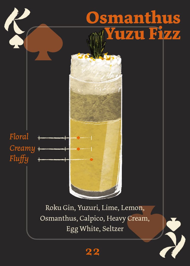Osmanthus Yuzu Fizz with cream Calpico — King