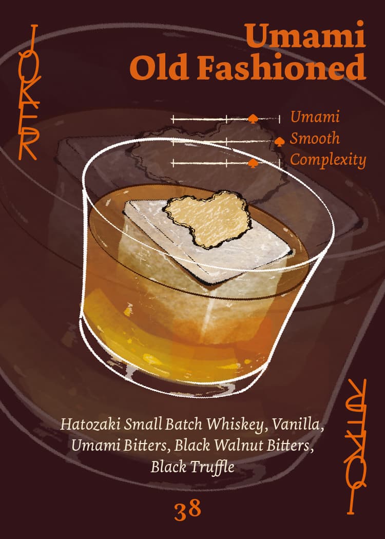 Umami Old Fashioned with Hatozaki and black truffle — Joker